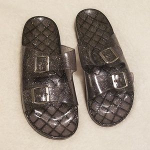 Glitter plastic sandals